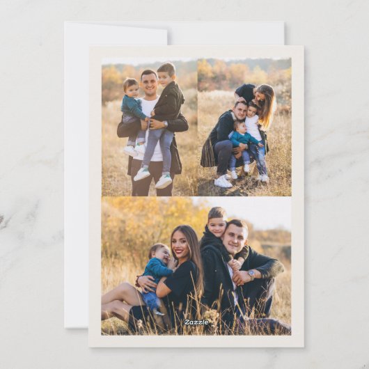 Vetgedrukte minimalistische fotovreugde feestdagenkaart (Achterkant)