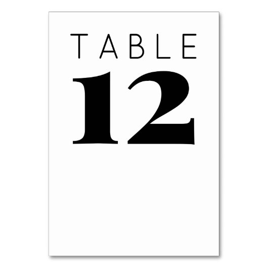 Vetgedrukte minimalistische grote getallen zwart w kaart (Voorkant)