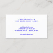 Vetgedrukte minimalistische helderblauwe personal  visitekaartje (Achterkant)