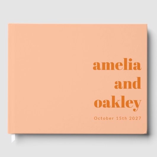 Vetgedrukte minimalistische moderne perzik Sinaasa Gastenboek (Voorkant)