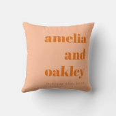 Vetgedrukte minimalistische perzik Sinaasappel ret Kussen (Achterkant)