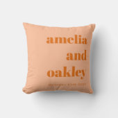 Vetgedrukte minimalistische perzik Sinaasappel ret Kussen (Voorkant)