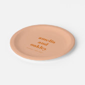 Vetgedrukte minimalistische perzik Sinaasappel ret Papieren Bordje (Gekanteld)