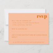 Vetgedrukte minimalistische perzik Sinaasappel ret RSVP Kaartje (Voorkant)