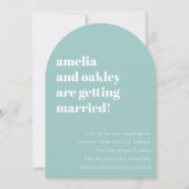 Vetgedrukte minimalistische zachte Aqua Blue Retro Kaart (Voorkant)