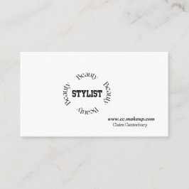 Vetgedrukte minimalistische zwarte typografie beau visitekaartje