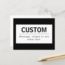 Vetgedrukte, moderne bewerkbare tekst | Zwart & Wi Briefkaart