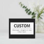 Vetgedrukte, moderne bewerkbare tekst | Zwart & Wi Briefkaart (Staand voorkant)