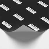 Vetgedrukte, moderne bewerkbare tekst | Zwart & Wi Cadeaupapier (Hoek)