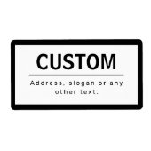 Vetgedrukte, moderne bewerkbare tekst | Zwart & Wi Etiket (Voorkant)