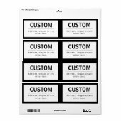 Vetgedrukte, moderne bewerkbare tekst | Zwart & Wi Etiket (Full Sheet)