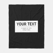 Vetgedrukte, moderne bewerkbare tekst | Zwart & Wi Fleece Deken (Voorkant)