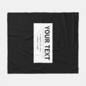 Vetgedrukte, moderne bewerkbare tekst | Zwart & Wi Fleece Deken (Voorkant (Horizontaal))