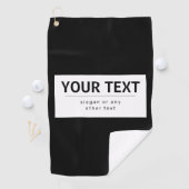 Vetgedrukte, moderne bewerkbare tekst | Zwart & Wi Golfhanddoek (Insitu)