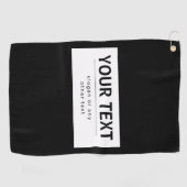 Vetgedrukte, moderne bewerkbare tekst | Zwart & Wi Golfhanddoek (Horizontaal)