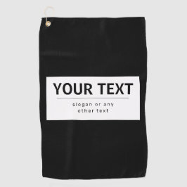 Vetgedrukte, moderne bewerkbare tekst | Zwart & Wi Golfhanddoek