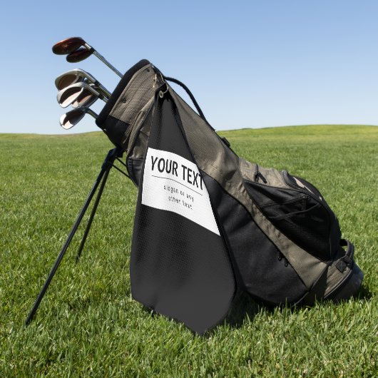 Vetgedrukte, moderne bewerkbare tekst | Zwart & Wi Golfhanddoek (Groen)