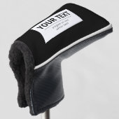 Vetgedrukte, moderne bewerkbare tekst | Zwart & Wi Golfheadcover (3/4 voorkant)