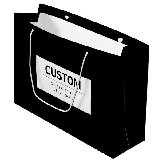 Vetgedrukte, moderne bewerkbare tekst | Zwart & Wi Groot Cadeauzakje (Voorkant Gekanteld)