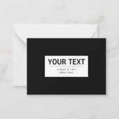 Vetgedrukte, moderne bewerkbare tekst | Zwart & Wi Notitiekaartje (Voorkant)
