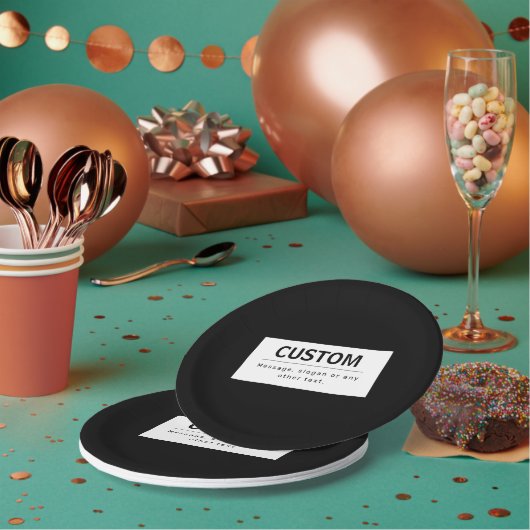 Vetgedrukte, moderne bewerkbare tekst | Zwart & Wi Papieren Bordje (Multi)