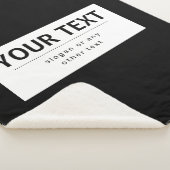 Vetgedrukte, moderne bewerkbare tekst | Zwart & Wi Sherpa Deken (3/4)