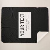 Vetgedrukte, moderne bewerkbare tekst | Zwart & Wi Sherpa Deken (Voorkant (horizontaal))