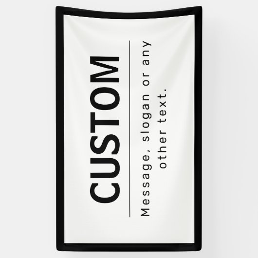 Vetgedrukte, moderne bewerkbare tekst | Zwart & Wi Spandoek (Verticaal)