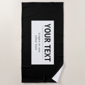 Vetgedrukte, moderne bewerkbare tekst | Zwart & Wi Strandlaken (Voorkant)