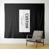 Vetgedrukte, moderne bewerkbare tekst | Zwart & Wi Wandkleed (In Situ (horizontaal))