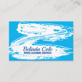 Vetgedrukte moderne blauw-witte reinigingsspetter visitekaartje