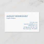 Vetgedrukte moderne blauwe witte strepen visitekaartje (Achterkant)