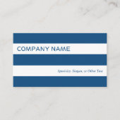 Vetgedrukte moderne blauwe witte strepen visitekaartje (Voorkant)