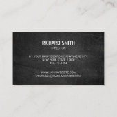 Vetgedrukte moderne constructie zwart beton getext visitekaartje (Achterkant)