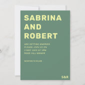 Vetgedrukte moderne namen Script Green & Yellow We Kaart (Voorkant)