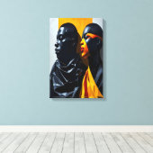 Vetgedrukte moderne portretten Abstracte geometris Canvas Afdruk (Insitu (Houten vloer))