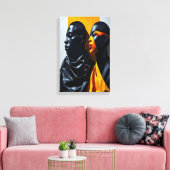 Vetgedrukte moderne portretten Abstracte geometris Canvas Afdruk (Insitu (Woonkamer))