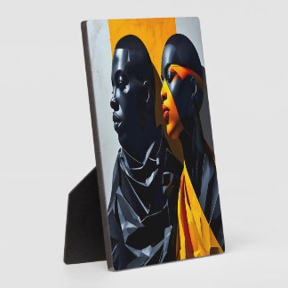 Vetgedrukte moderne portretten Abstracte geometris Fotoplaat