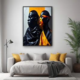 Vetgedrukte moderne portretten Abstracte geometris Perfect Poster