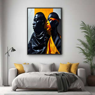 Vetgedrukte moderne portretten Abstracte geometris Perfect Poster