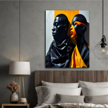 Vetgedrukte moderne portretten Abstracte geometris