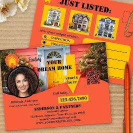 Vetgedrukte moderne vastgoedaanbieding briefkaart