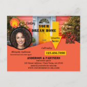 Vetgedrukte moderne vastgoedaanbieding briefkaart (Voorkant)