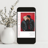 Vetgedrukte moderne verticale namen aangepaste kle save the date