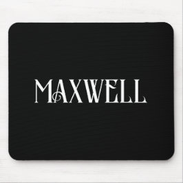 Vetgedrukte moderne witte letter gepersonaliseerde muismat