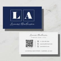 Vetgedrukte Monogram QR-code Blauw
