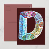 vetgedrukte monogrammen D Briefkaart (Voorkant / Achterkant)