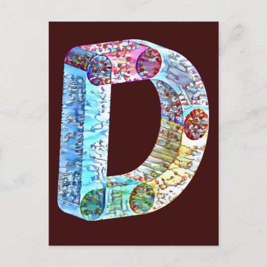 vetgedrukte monogrammen D Briefkaart (Voorkant)