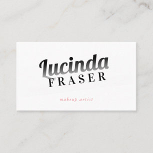 VETGEDRUKTE NAAM FADE retro minimaal zwart koraal  Visitekaartje