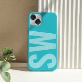 Vetgedrukte naam Initialen Aqua Blue Custom Monogr Case-Mate iPhone Case